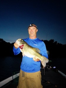 This was the big one weighing 7-11 and caught on a deep diving crankbait at dusk.