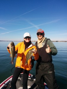 Fun day on LBJ with this "grandma" and her son. She put on the fish catching show this day!