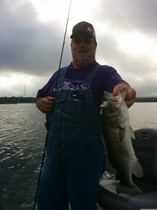 The PowerTeam Lures 4.8" JP Hammer Shad doing work on the schooling fish at Bastrop.